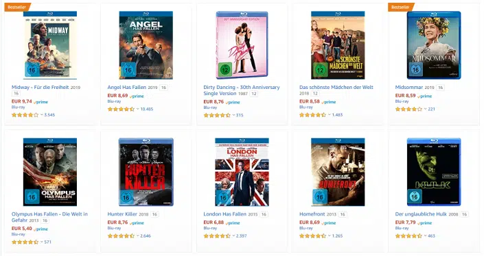 Amazon: 5 Blu-ray-Filme für 30 Euro im Angebot