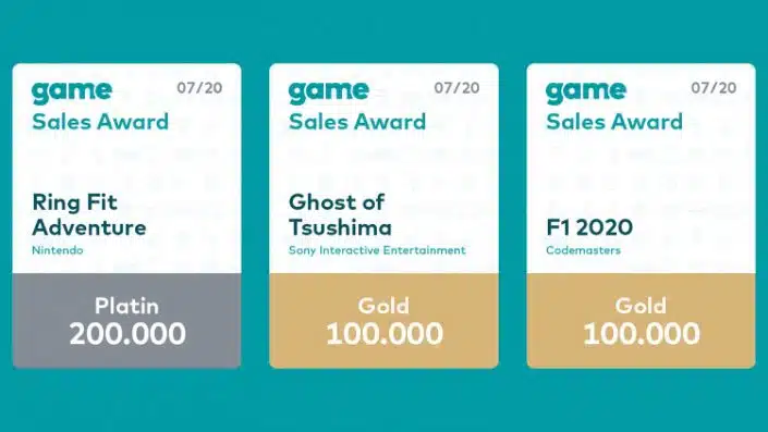 Game Sales Awards: Auszeichnungen für Ghost of Tsushima und F1 2020