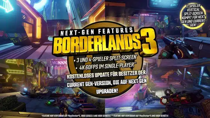 Borderlands 3: Next-Gen-Upgrade für PS5 und Xbox Series X angekündigt