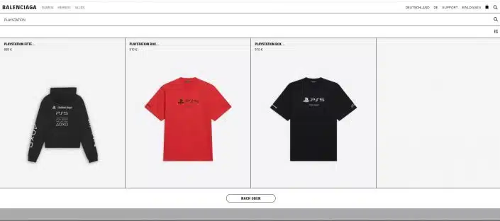 Sony x Balenciaga: PlayStation-Kollektion verfügbar – T-Shirts kosten mehr als 500 Euro