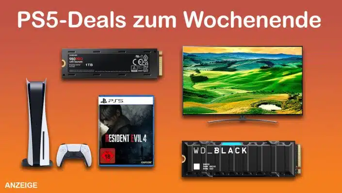 PS5: Bundle mit Resident Evil 4, SSDs mit 1 & 2 TB und Smart-TVs im Angebot