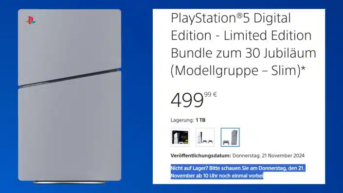 PS5 Slim: 30th Anniversary Edition wohl ab heute wieder bestellbar