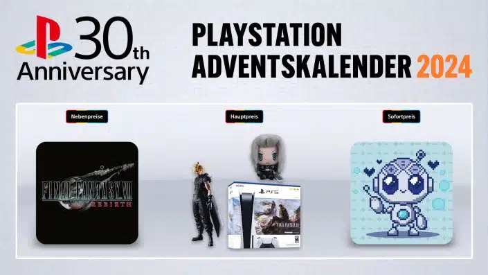 PlayStation-Adventskalender 2024: Tag 15 bringt PS5 Slim und Final Fantasy 7 Rebirth