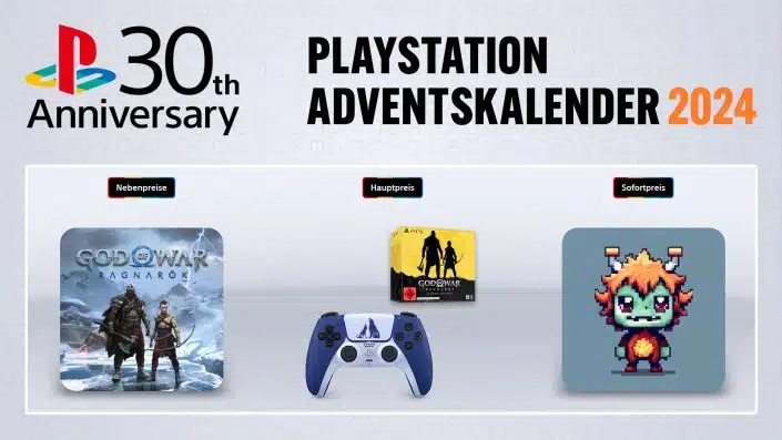 PlayStation-Adventskalender 2024: Tag 25 mit PS5-Controller im God-of-War-Look und Ragnarök