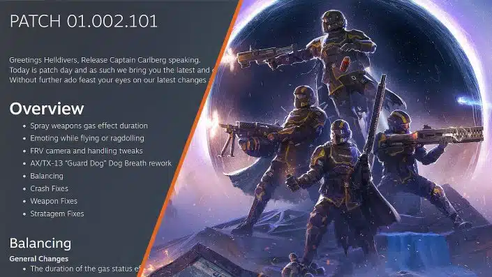 Helldivers 2: Update bringt Emotes beim Ragdolling, Balance-Anpassungen und mehr